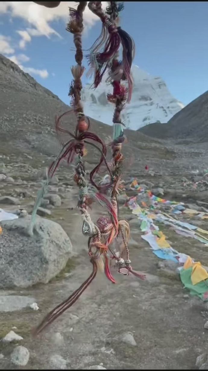 Kailash-Blessed Spiritual Energy Pendant - Clear Quartz Aquamarine Silver