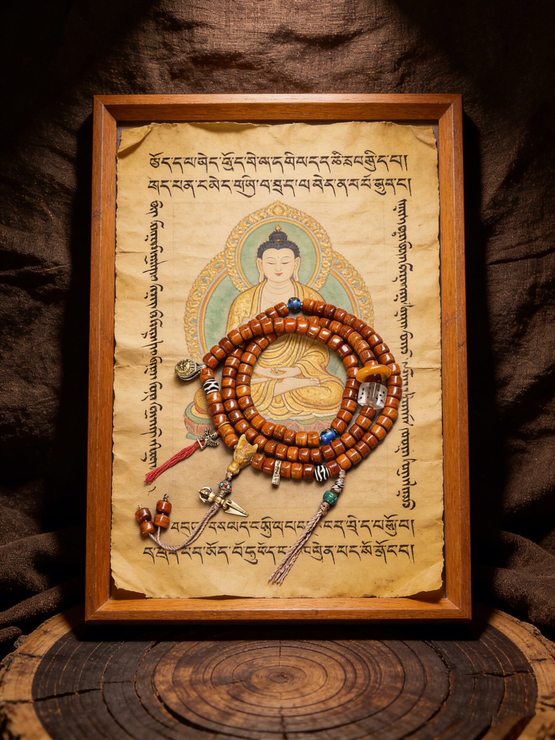 Shamanic Spirit Bead Strand: Yak Bone + Animal Totem Protection