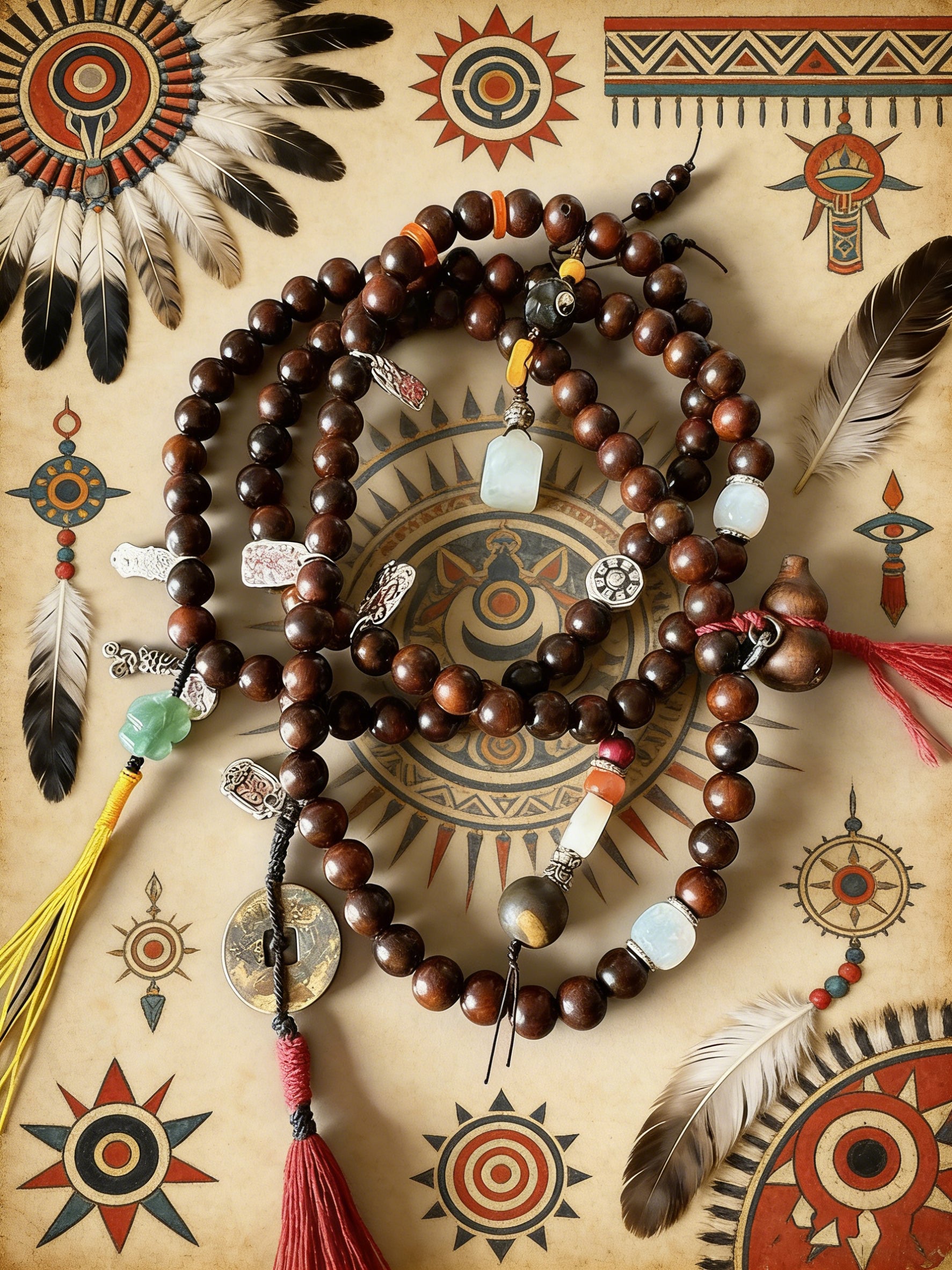 Shaman Lightning-Struck Mala (Dual-use): Heaven-Earth Energy & Spiritual Awakening