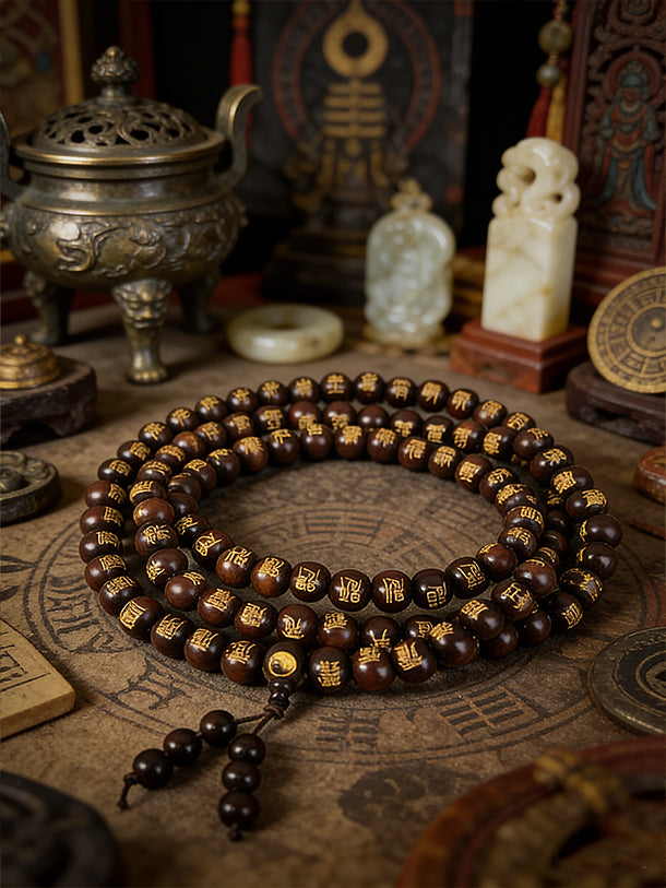 108 Jadeized Jujube Strand: Ritual Beads for Wood-Favored Fortune