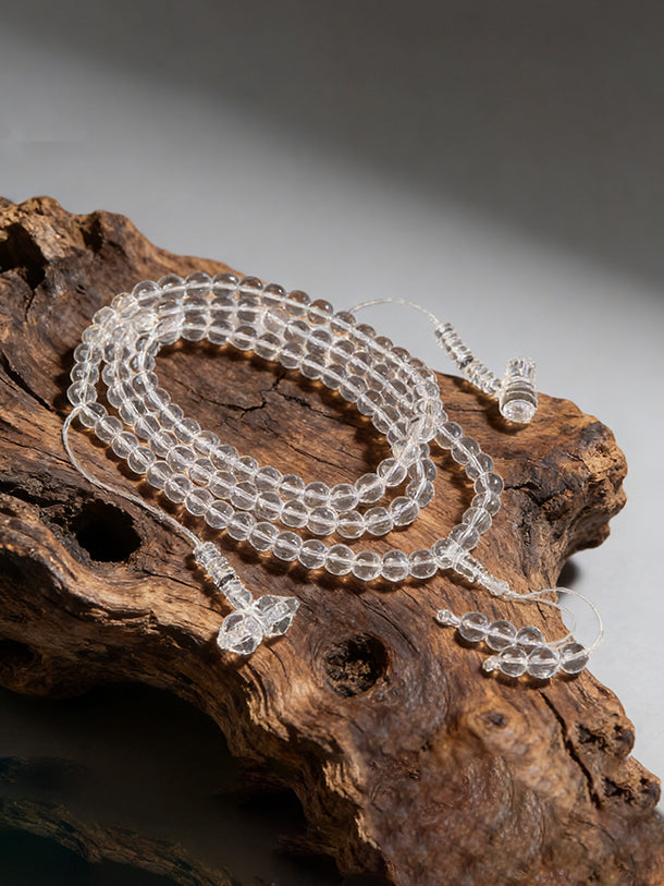 Shamanic 108 Clear Quartz Beads Mala - Daily Spiritual Protection