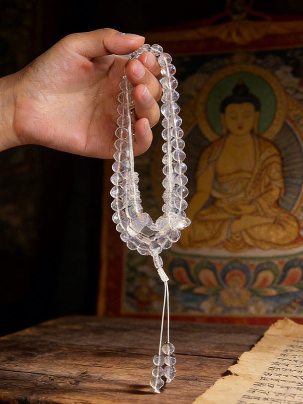 Shamanic 108 Clear Quartz Beads Mala - Daily Spiritual Protection